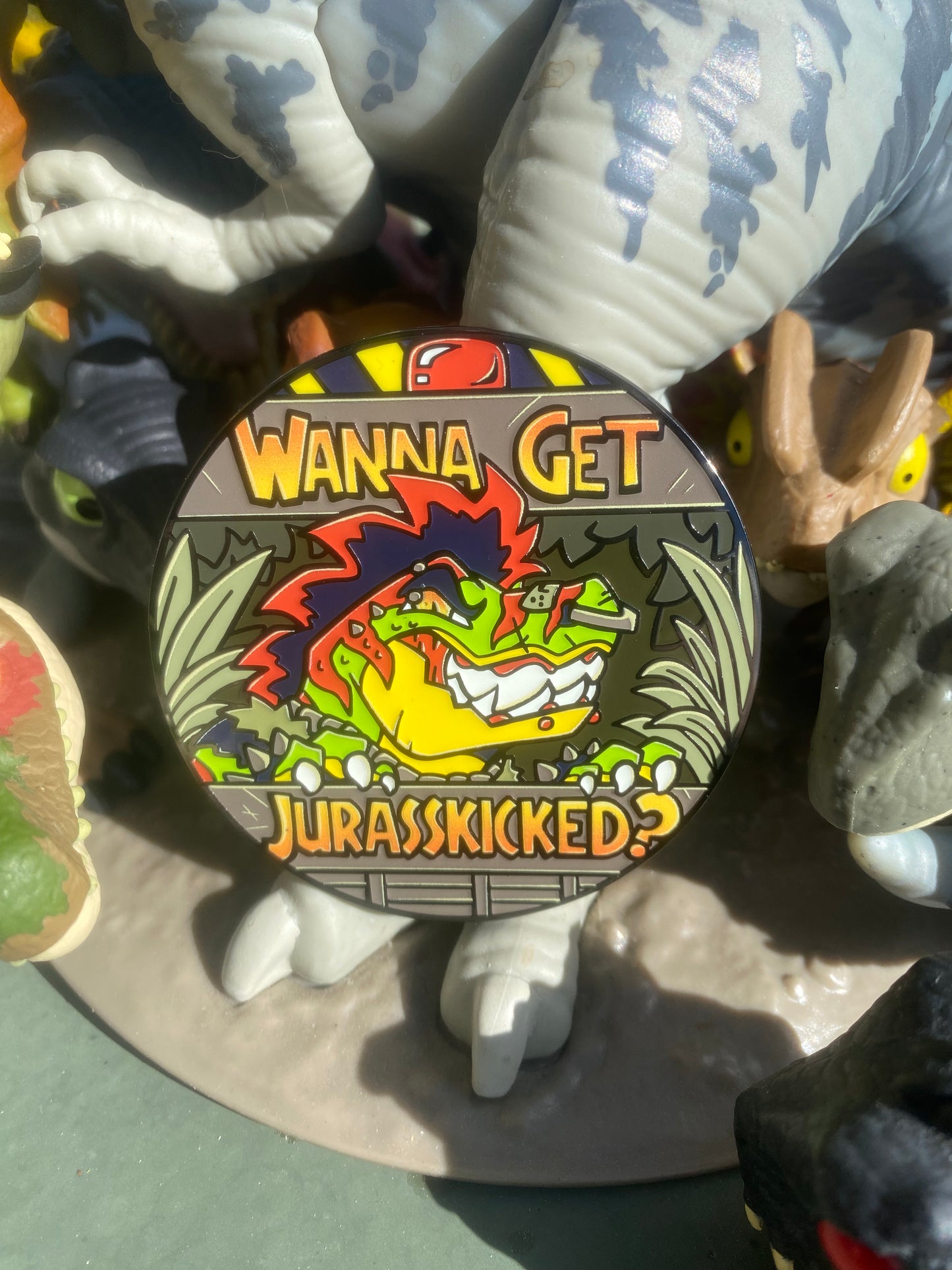 Wanna Get Jurasskicked Pin/Sticker